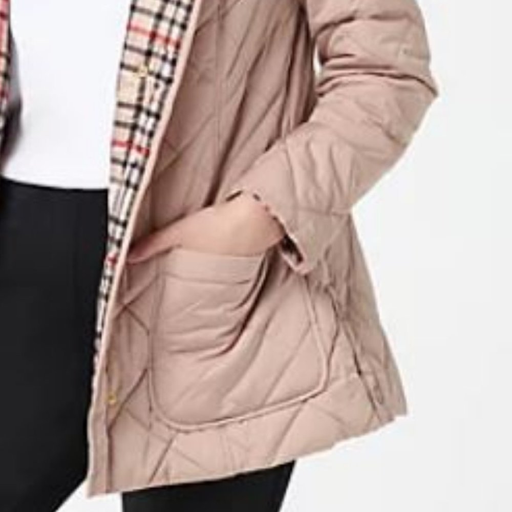 Isaac Mizrahi Live! Quilted Barn Jacket with Printed Lining  9696 - Picture 4 of 4